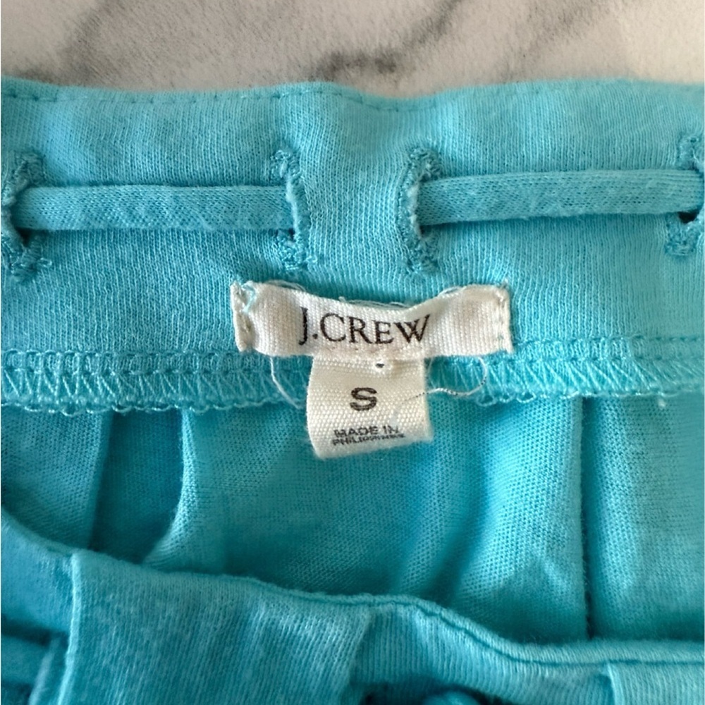 J Crew Aqua Blue Tie Neck Top size Small - Picture 5 of 5